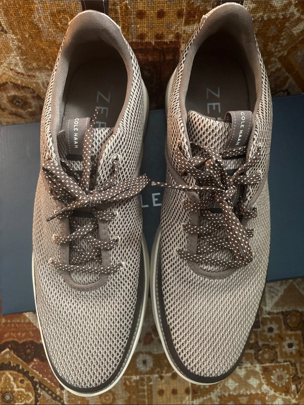 Cole Haan Men's Knit Lace-Up Sneakers in Taupe and Brown